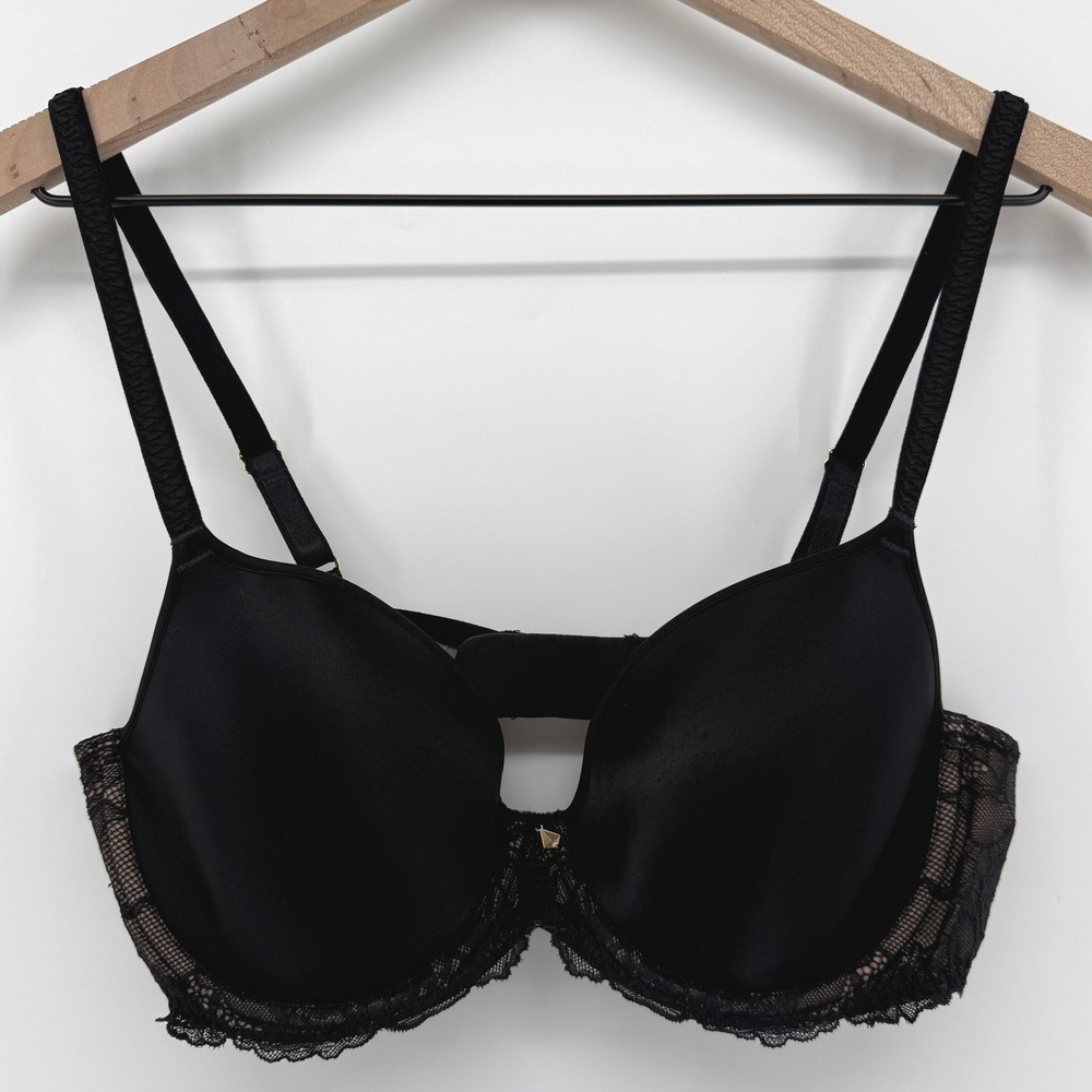 Wacoal 853384 Vivid Attraction T-Shirt Bra Black 38B Mid Coverage Underwire Lace